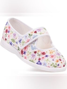 Cosyfeet Margaret Floral Mary Jane Slipper Shoes US 9 UK 7 Extra Wide